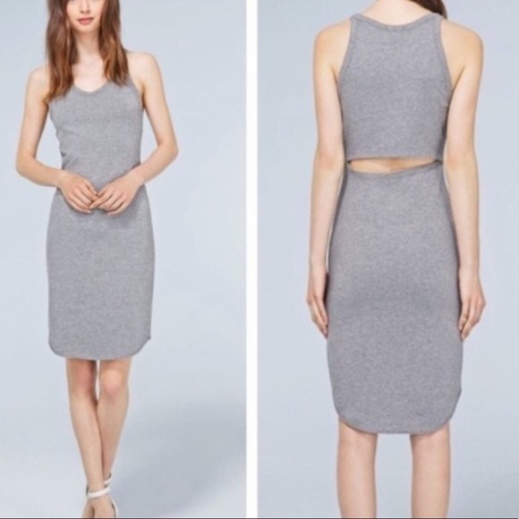 WILFRED FREE Gray/Purple Marled Yasmin Cutout Midi Dress